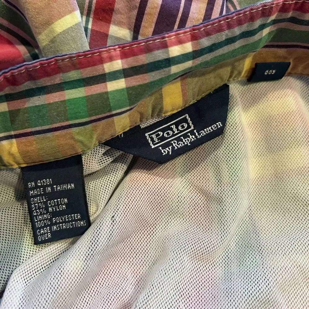 Polo Ralph‎ Lauren Plaid Board Shorts Trunks Loop Closure Size 36